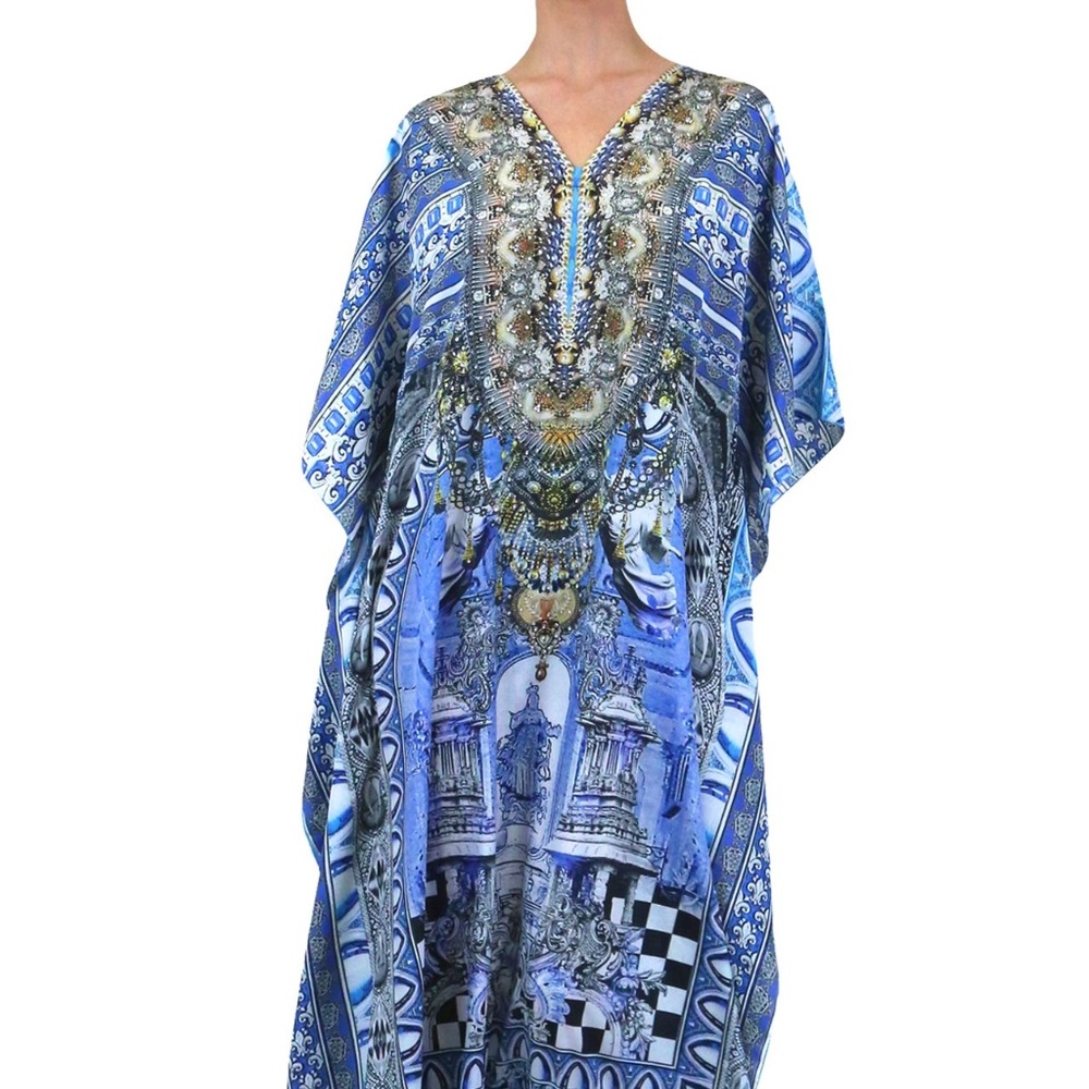 Blue and White Kaftan Dress for Sale-Caftan Dres